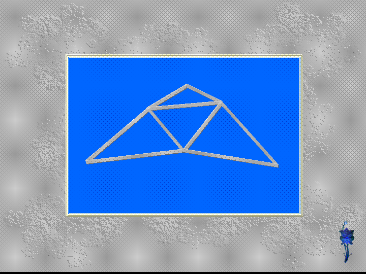 Il computer trova il punto mediano di ciascun lato e lo sposta di una quantit arbitraria, stabilita da un generatore di numeri casuali. Si uniscono tra loro i nuovi punti e la figura resta suddivisa in quattro triangoli diversi.